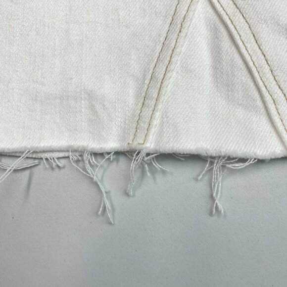 PISTOLA Denim Mini Skirt Sz 26 White Raw Hem - Picture 7 of 10